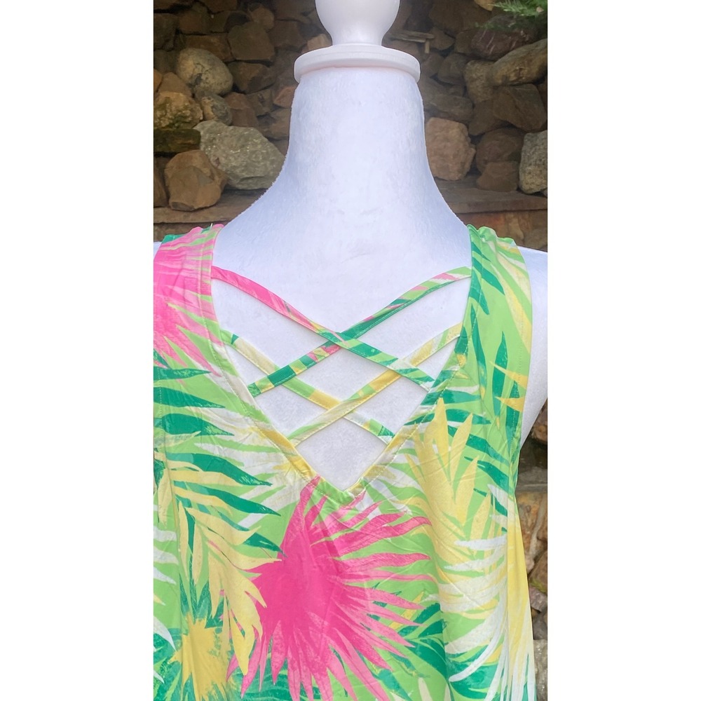 Banana Boat Sundress Womens Size Medium NWT UPF 50+ Tropical Leaf Print BB827 - Picture 4 of 9